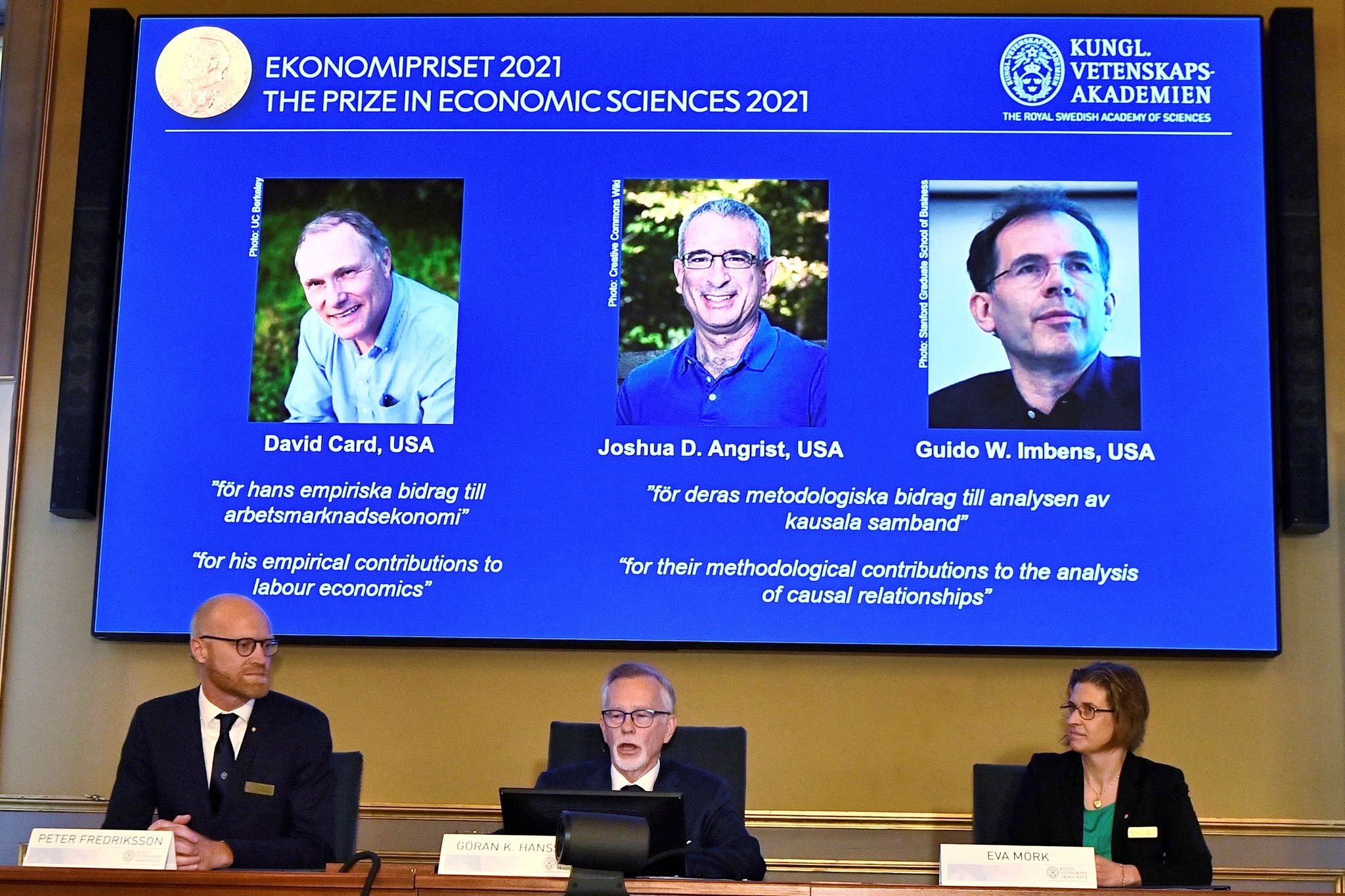 Card, Angrist und Imbens bekommen Wirtschaftsnobelpreis